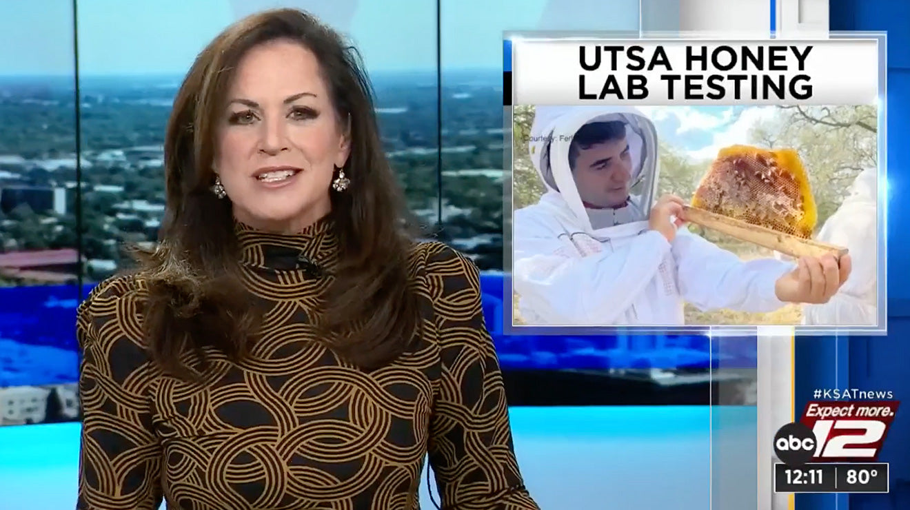 Load video: UTSA professor testing Texas honey to find the ones with the best healing properties.
